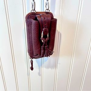 Crossbody small brown leather wallet soft leather excellent condition like new